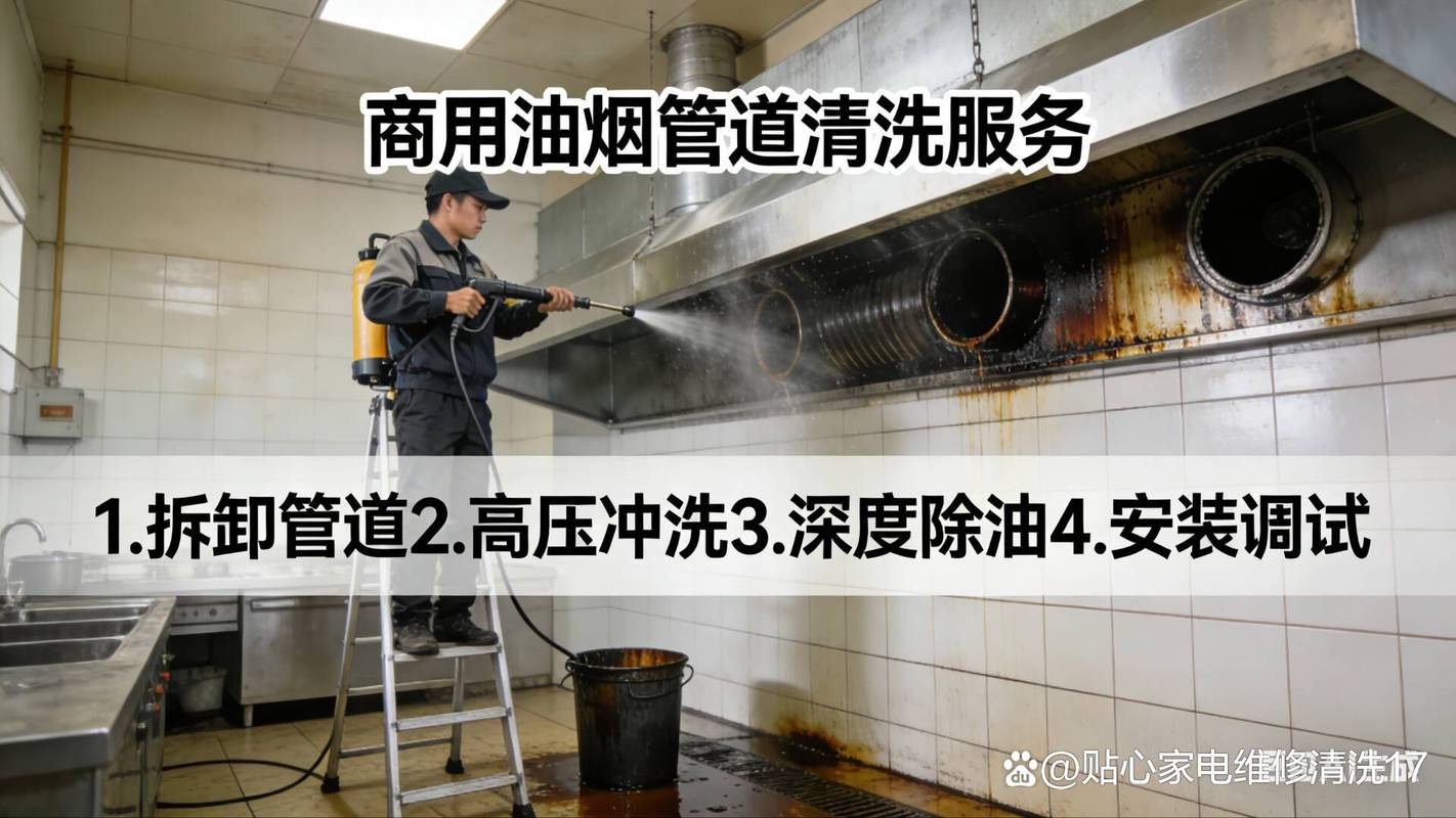 古交商用油烟管道清洗快餐工厂烟道清洗